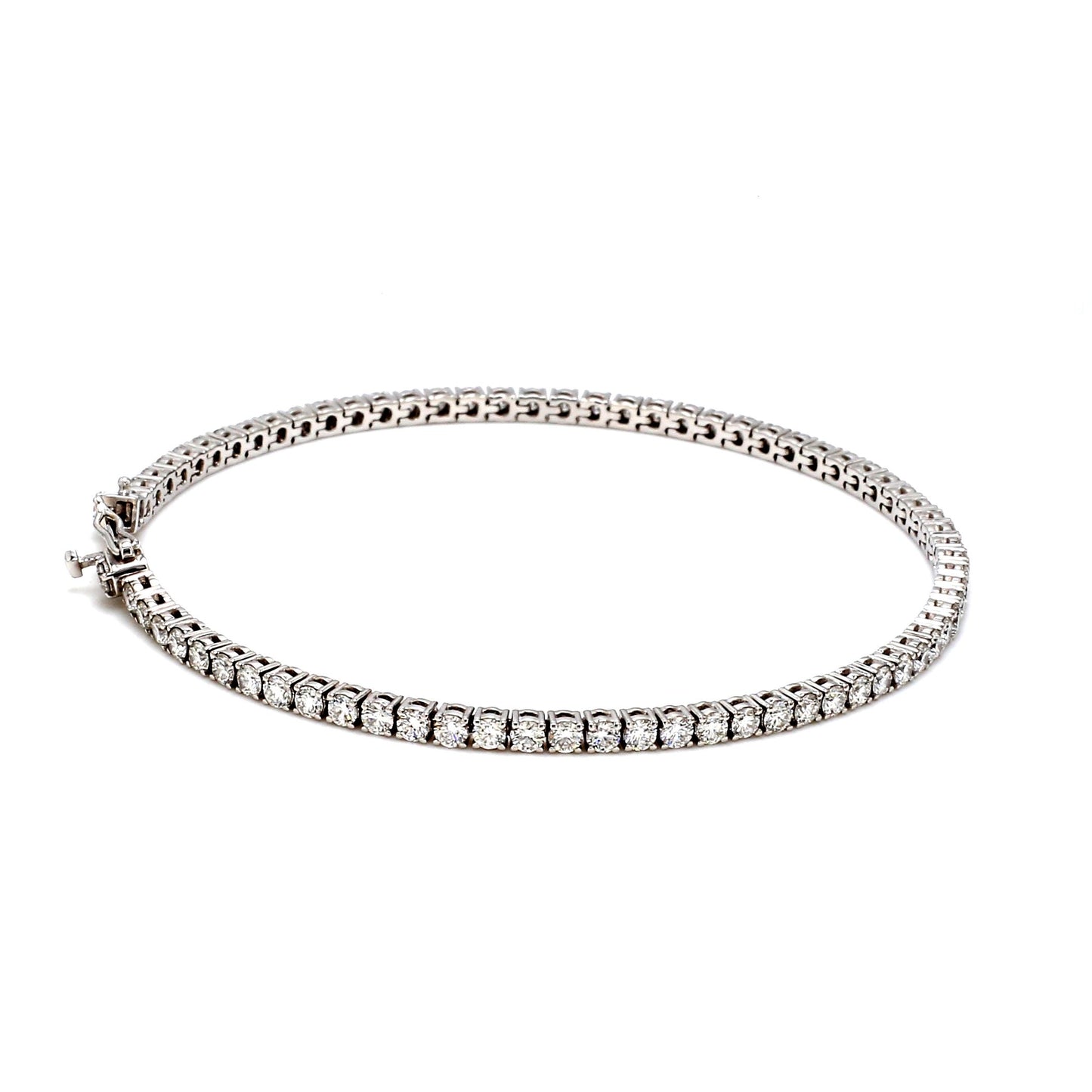 18K White Gold Diamond Tennis Bracelet — 3.00 ct tw
