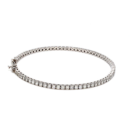 18K White Gold Diamond Tennis Bracelet — 3.00 ct tw