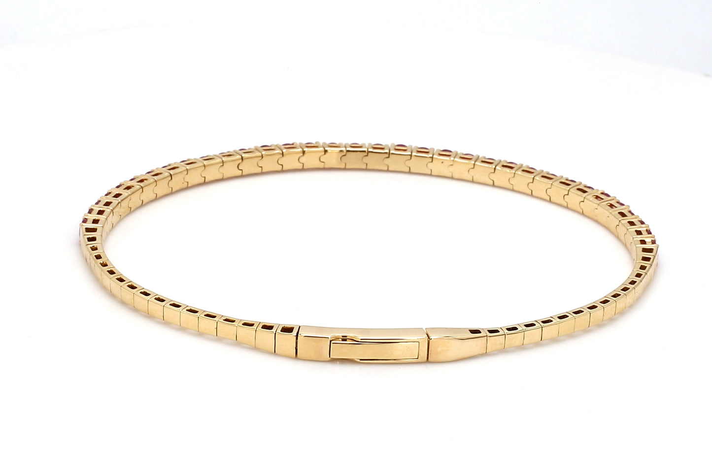 18K Yellow Gold Natural Ruby Flexible Bracelet