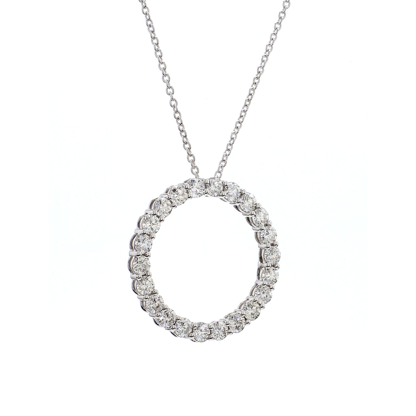 Diamond Round Pendant in 18K White Gold