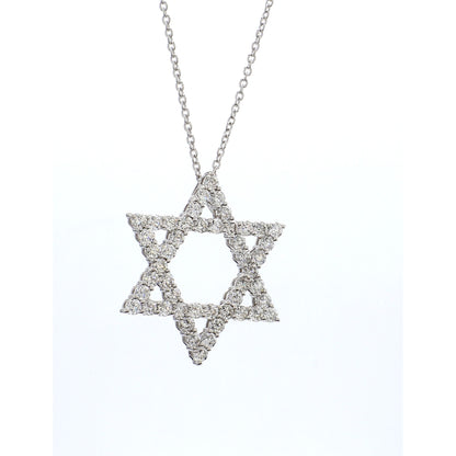 Diamond Star Pendant in 18K White Gold