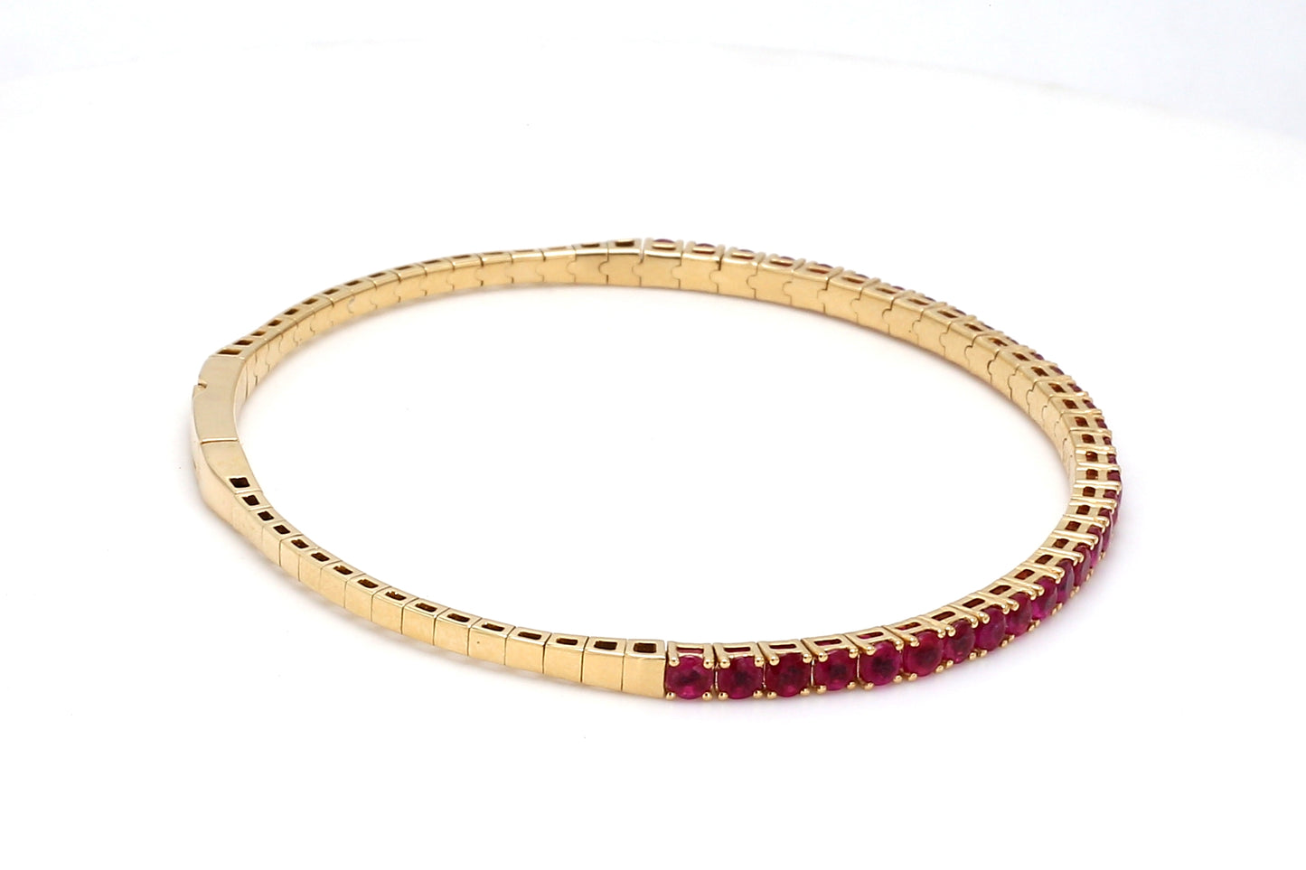 18K Yellow Gold Natural Ruby Flexible Bracelet