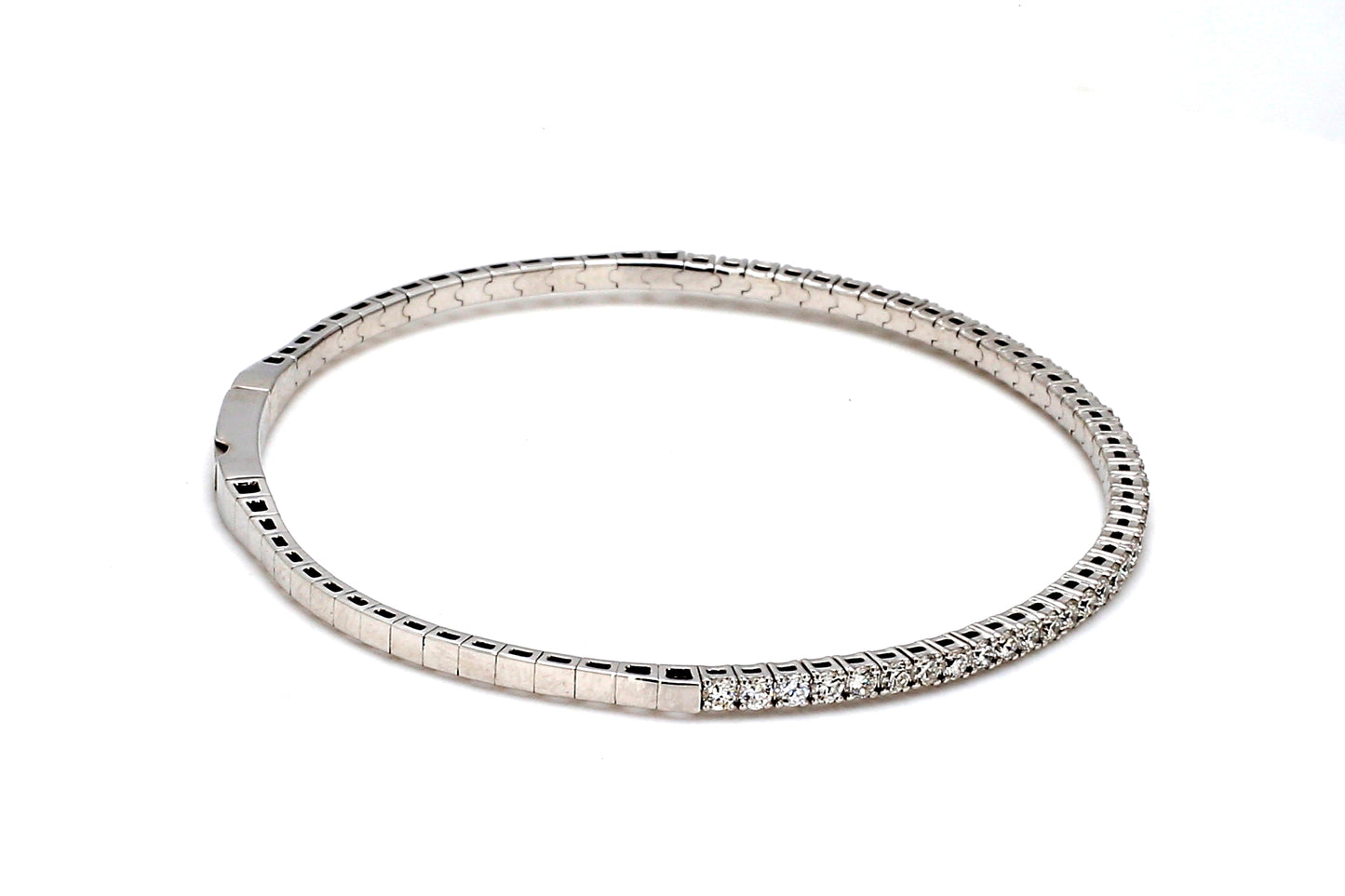18K White Gold Natural Diamond Flexible Bracelet