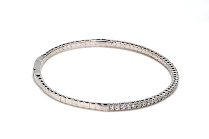 18K White Gold Natural Diamond Flexible Bracelet
