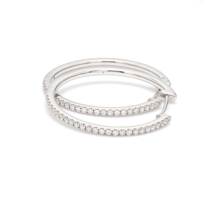 Natural Diamond Hoop Earrings – 18K Gold | 30mm