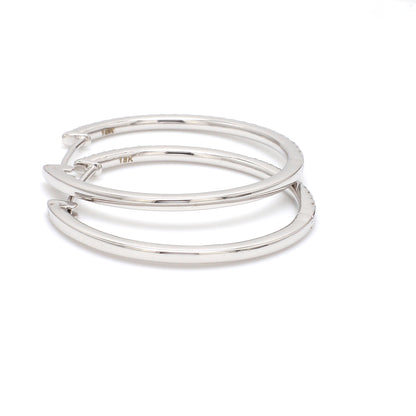 Natural Diamond Hoop Earrings – 18K Gold | 30mm