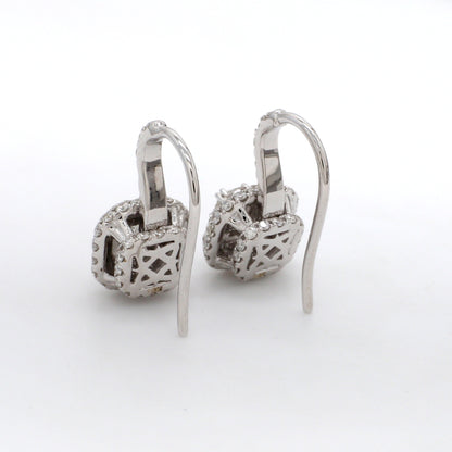 18K White Gold Diamond Earring