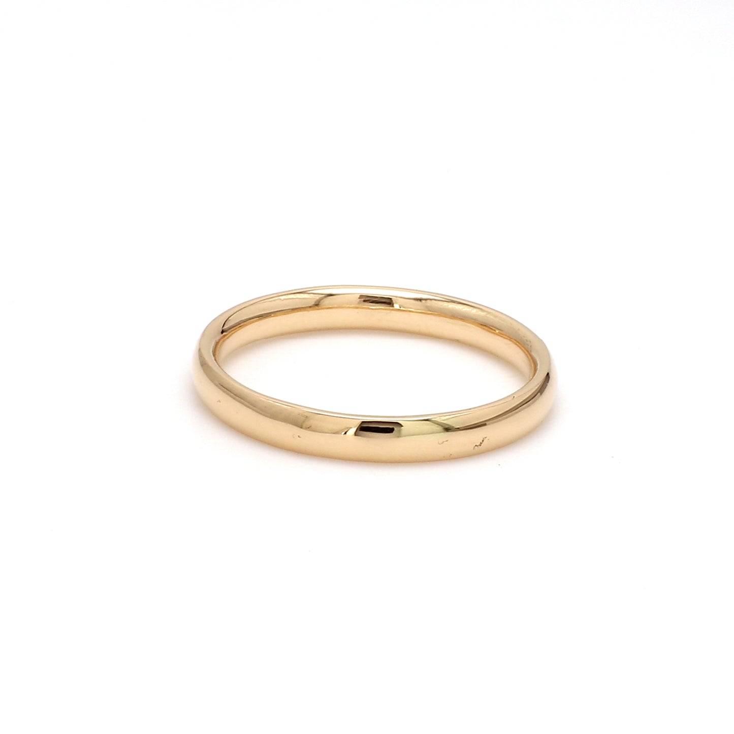 Three-Stone Diamond Band Ring – 18K Yellow Gold | 2mm Diamonds