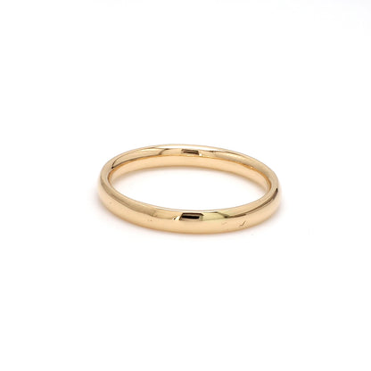 Three-Stone Diamond Band Ring – 18K Yellow Gold | 2mm Diamonds