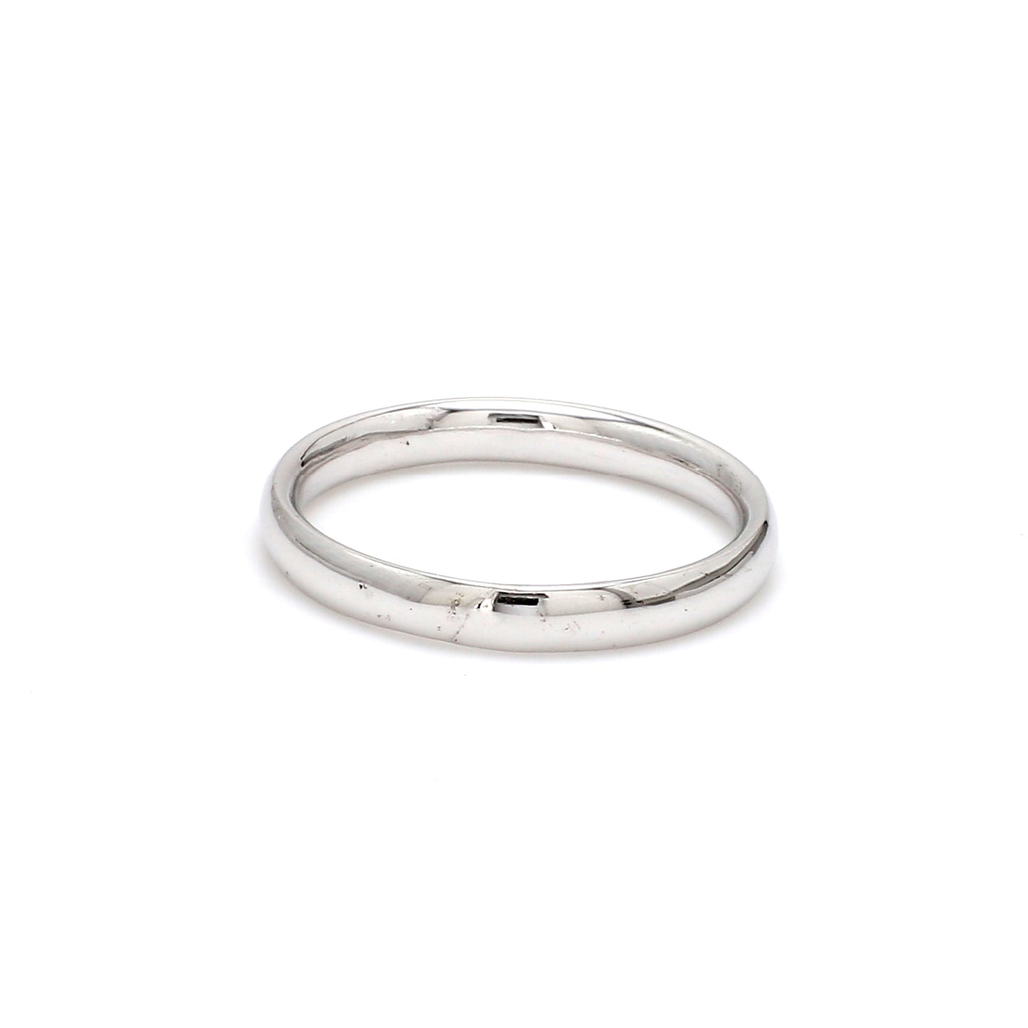 Three-Stone Diamond Band Ring – 18K White Gold | 2mm Diamonds