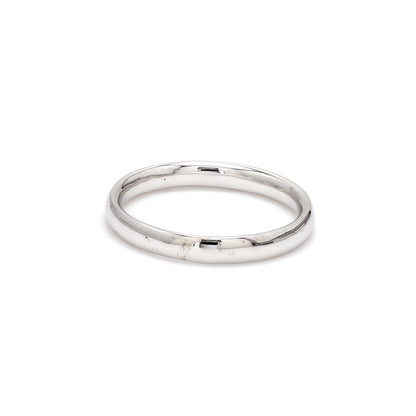 Three-Stone Diamond Band Ring – 18K White Gold | 2mm Diamonds