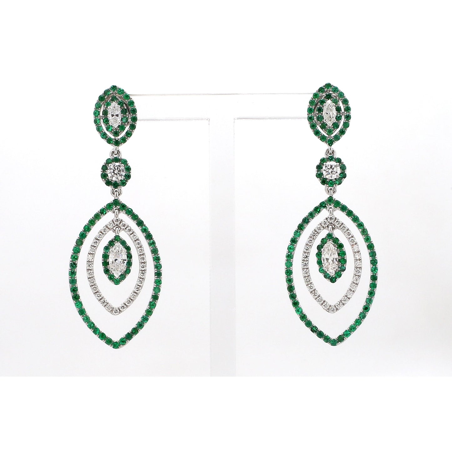 Emerald Diamond Marquise Shape Earring