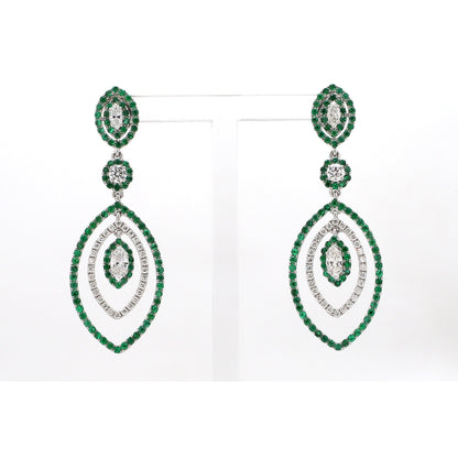 Emerald Diamond Marquise Shape Earring