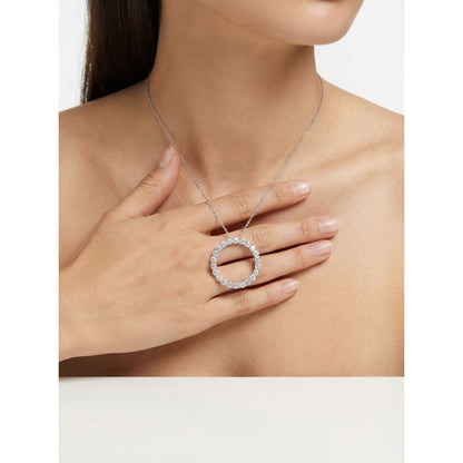 Diamond Round Pendant in 18K White Gold