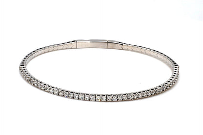 18K White Gold Natural Diamond Flexible Bracelet