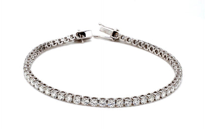 18K White Gold Diamond Tennis Bracelet — 4.00 ct tw