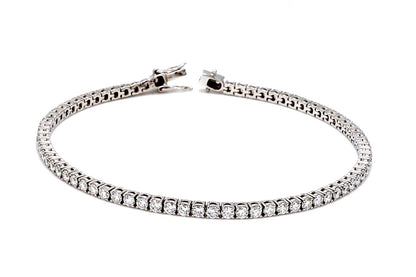 18K White Gold Diamond Tennis Bracelet — 3.00 ct tw