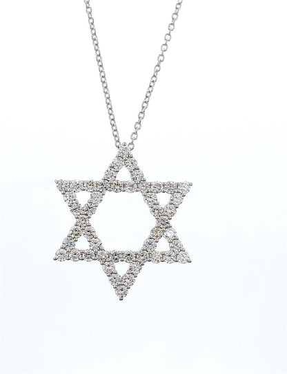 Diamond Star Pendant in 18K White Gold