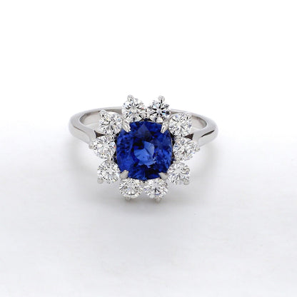 Cornflower Blue Sapphire Cocktail Ring – 2.55 ct No Heat Certified