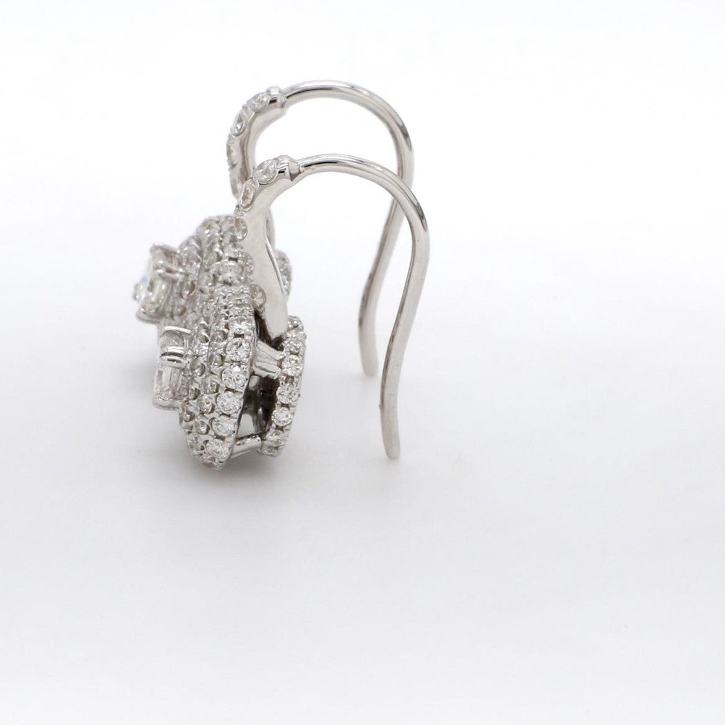 18K White Gold Diamond Earring
