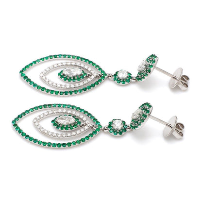 Emerald Diamond Marquise Shape Earring