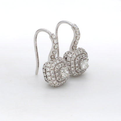 18K White Gold Diamond Earring