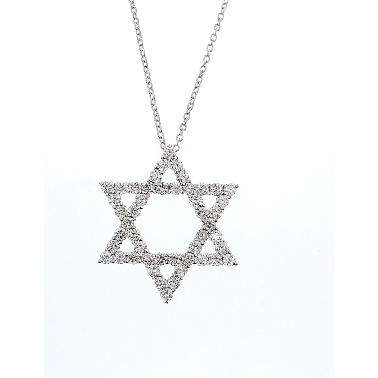 Diamond Star Pendant in 18K White Gold