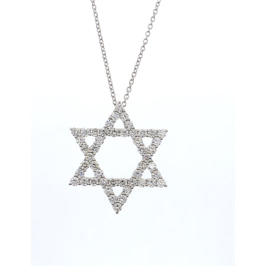 Diamond Star Pendant in 18K White Gold