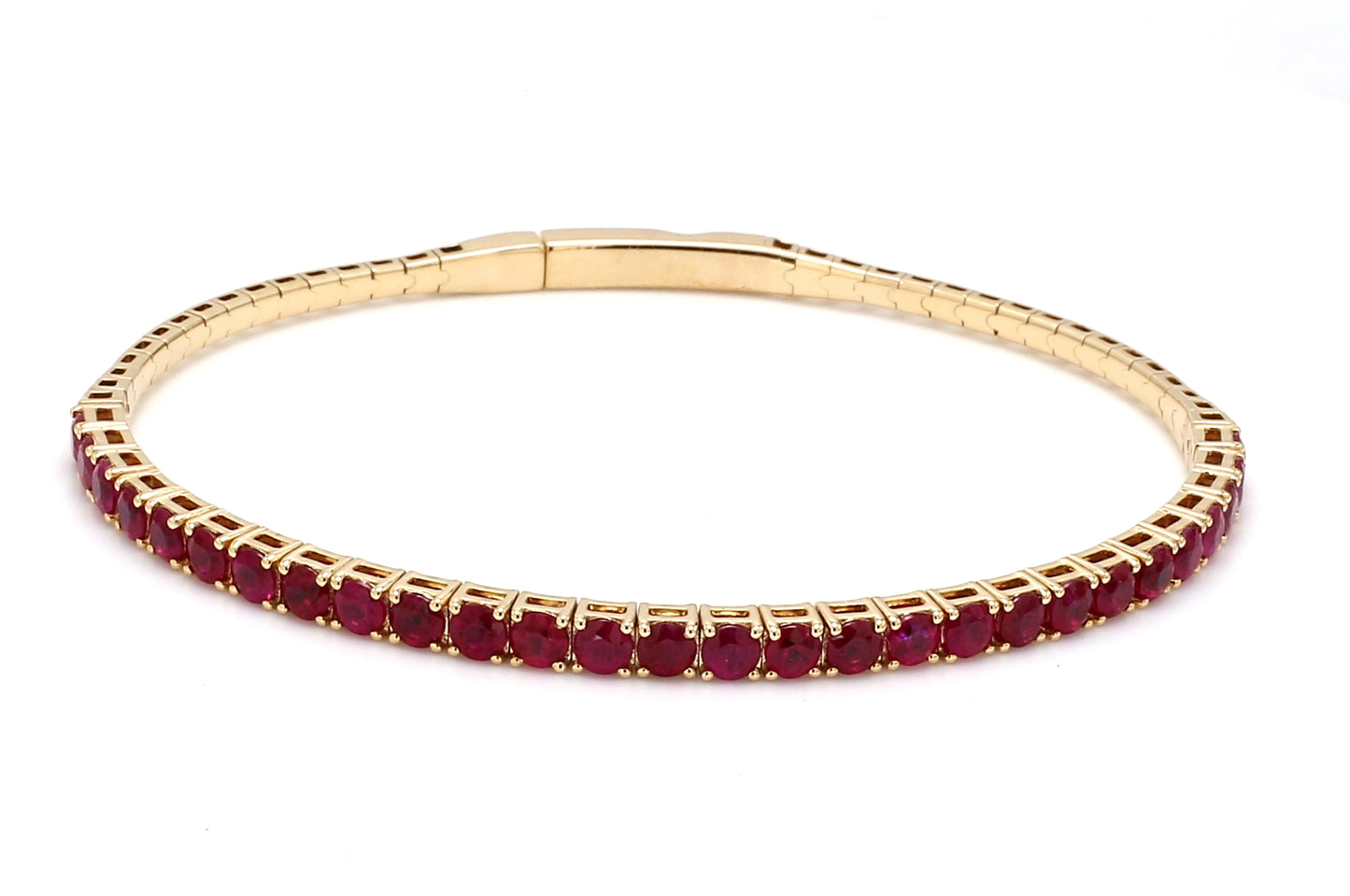 18K Yellow Gold Natural Ruby Flexible Bracelet