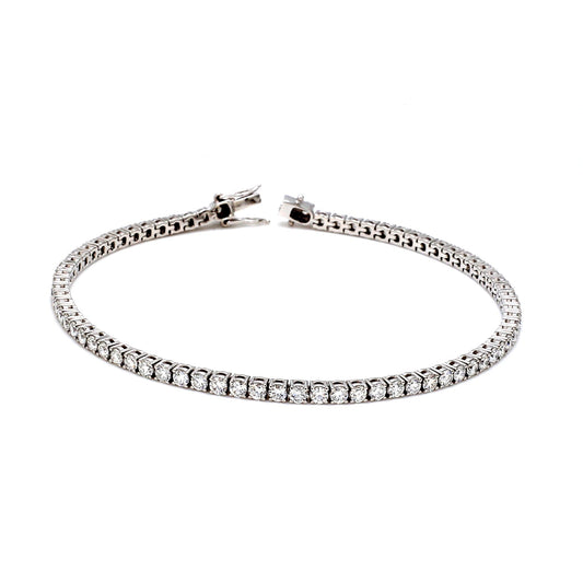 18K White Gold Diamond Tennis Bracelet — 3.00 ct tw