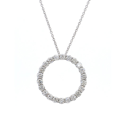 Diamond Round Pendant in 18K White Gold