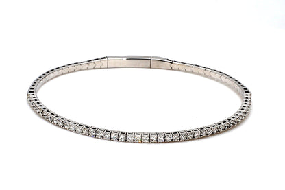 18K White Gold Natural Diamond Flexible Bracelet