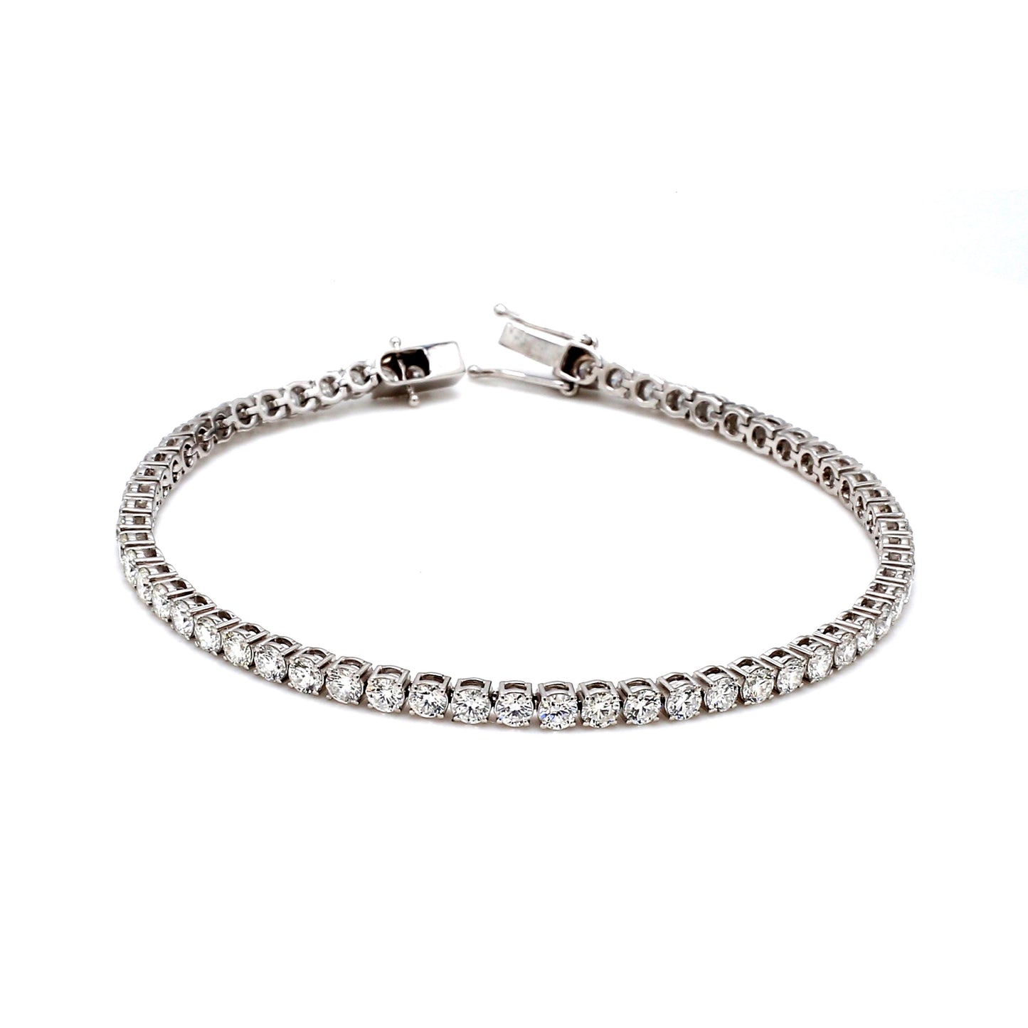 18K White Gold Diamond Tennis Bracelet — 4.00 ct tw