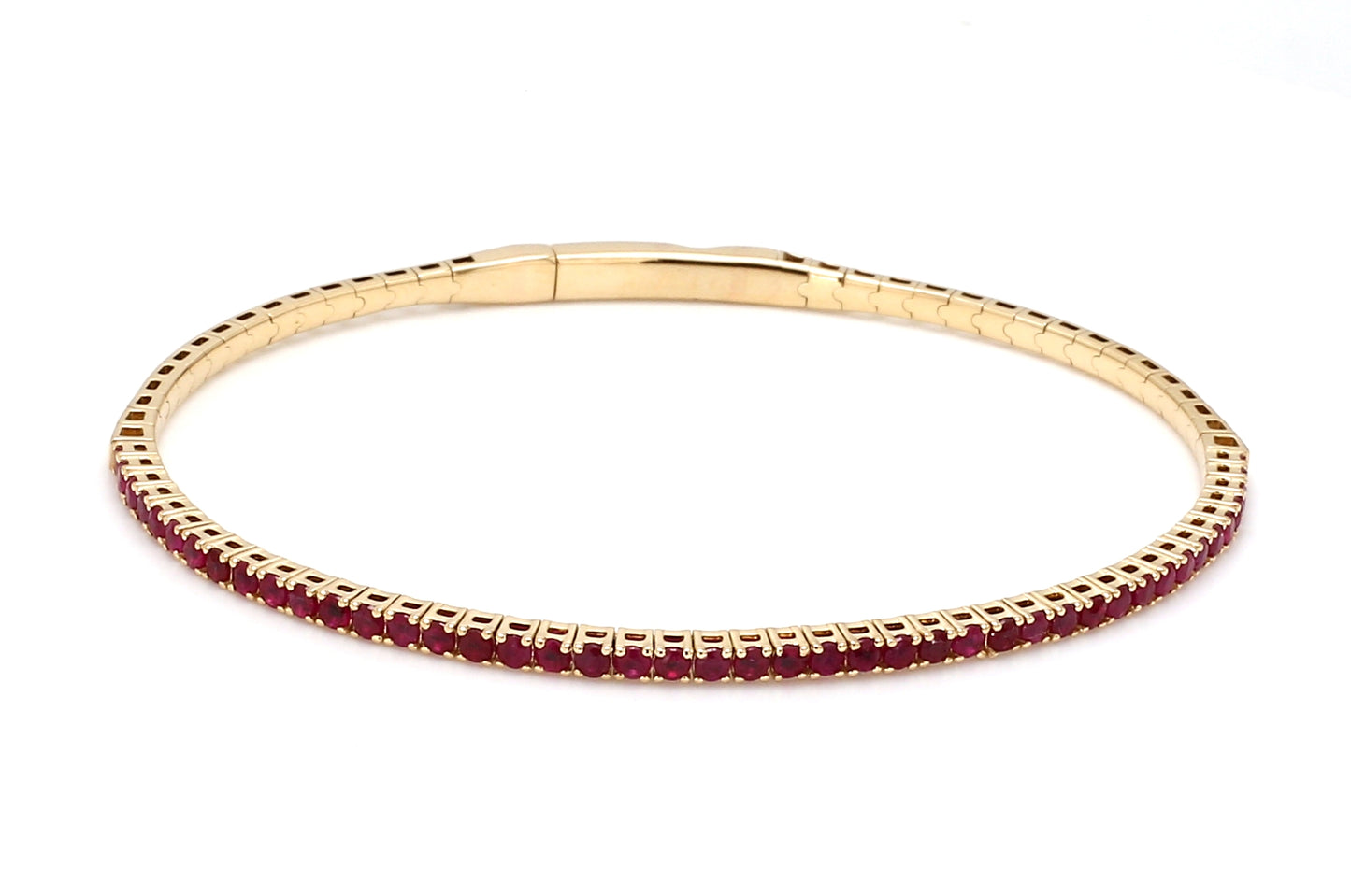 18K Yellow Gold Natural Ruby Flexible Bracelet