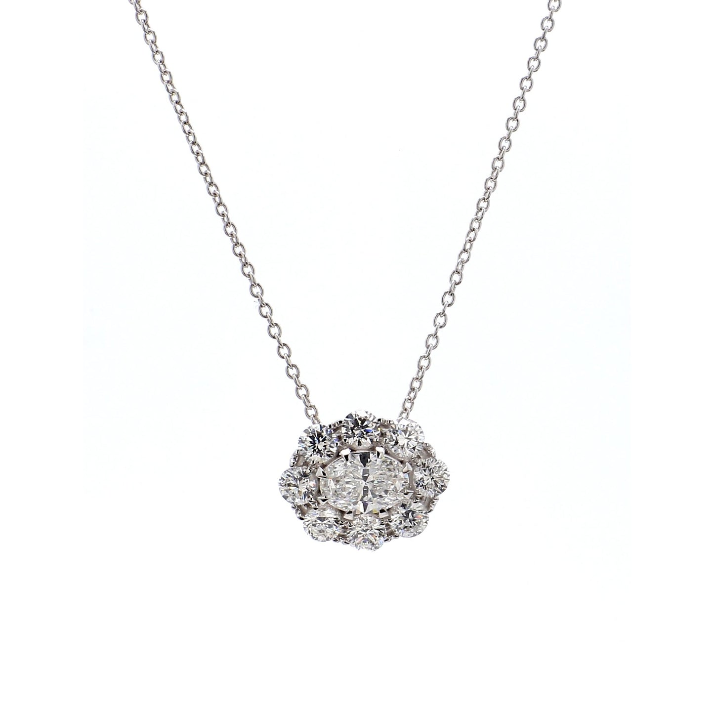 Diamond Pendant in 18K White Gold